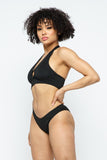 REBELLA BALI VACAY HALTER CUT-OUT MONOKINI, BLACK