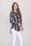 Callie Plaid Button Down Blouse