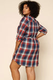 Jayla Tie-waist Plaid Shirt Dress