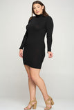 Taylor Roll-Neck Sweater Dress - Black