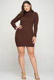 Taylor Roll-Neck Sweater Dress - Chocolate