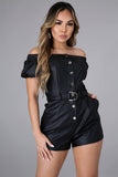 Out All Night Vegan Leather Romper